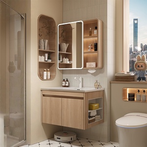 Honeycomb aluminum honeycomb bathroom cabinet with side cabinet washbasin washbasin integrated ceramic - Product Image 2