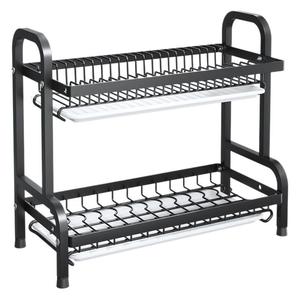 Multi-Layer Metal <strong>Dish</strong> &amp; Bowl <strong>Rack</strong> with Drain Shelf, Modern Countertop Organizer for Kitchen - Product Image 5