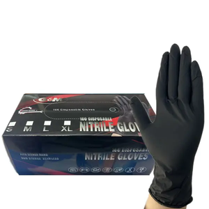 Tam doku 6mil dövme kalın lateks ücretsiz tozsuz saç tırnak güzellik salonu dayanıklı ağır tek kullanımlık siyah nitril eldiven - Product Image 1