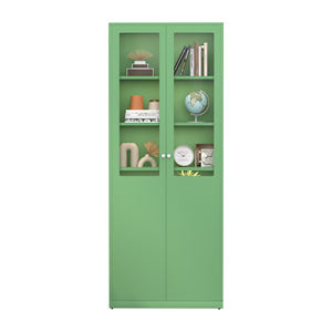 ตู้หนังสือเหล็กหน้ากระจกแบบกึ่งกระจก พร้อมเคลือบป้องกันสนิม สำหรับเก็บเอกสารสำนักงานเชิงพาณิชย์และตกแต่ง - Product Image 2