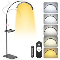 Lampe de sol demi-lune en U de 18 pouces pour extensions de cils, tatouage des sourcils et travail de beauté en salon de manucure