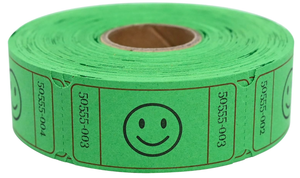 Etiquetas de Cartulina Perforada para Boletos de Rifa con Cara Sonriente, 1x2 Pulgadas, Impresión Flexográfica - Product Image 3