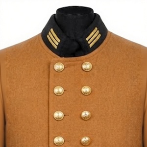 Manteau long en laine imperméable pour homme, style vintage, double boutonnage, brodé, uniforme, vêtement d'extérieur - Product Image 5