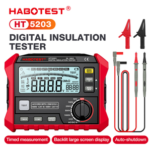 Habotest HT5203 Tester di Resistenza di Isolamento e Continuità <span class=keywords><strong>a</strong></span> Sicurezza Intrinseca Strumenti Elettrici per Test di Isolamento Prese - Product Image 1