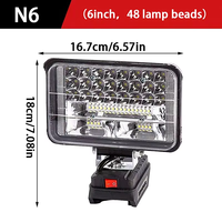 Projecteur LED multifonctionnel rechargeable par USB, lithium, IP65, lumière de travail, éclairage d'urgence, 6000K lumière du jour, dimmable, CRI 80, garantie 1 an