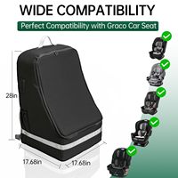 Sac de transport pour siège auto bébé compatible Graco - Léger, portable, pliable, en polyester, fermeture éclair, design unisexe