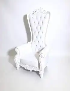 Bomacy White Leather And White Wood Frame Salon Furniture SPA Luxury Throne Pedicure Chair