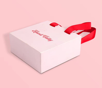 Boîte en carton rose à prix d'usine pour bijoux avec sac, boîte coulissante à cordon, tiroir à bijoux personnalisé