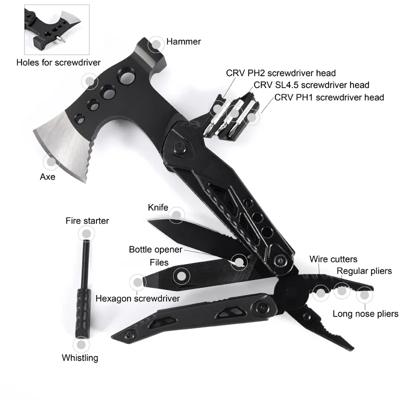 New product ideas 2023 surface folding pliers multitool outdoor multi-purpose multi-tool multi-function tool pocket knife axe