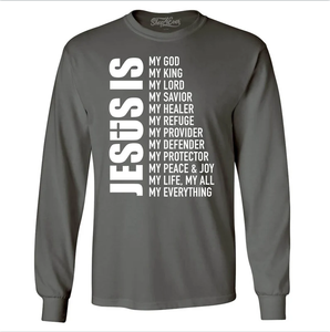 Maglietta Cristiana a Maniche Lunghe 'Tontons Jesus Is My Everything', Regalo per la Pasqua - Product Image 2