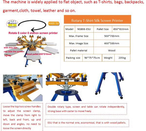 Máquina de serigrafía manual de 8 colores y 8 estaciones para <span class=keywords><strong>ropa</strong></span>, camisetas y prendas de vestir, con paleta de madera - Product Image 6