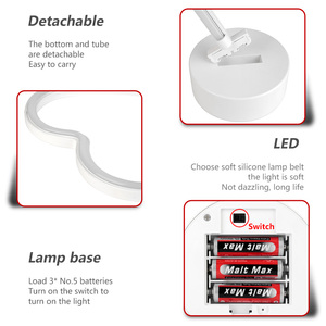 Đèn LED Neon Đèn Bàn Led Neon Hoạt Động Bằng Pin Hình Tia Chớp Cho Phòng Ngủ Quầy Bar Gắn Tường Với Đế Giữ - Product Image 6