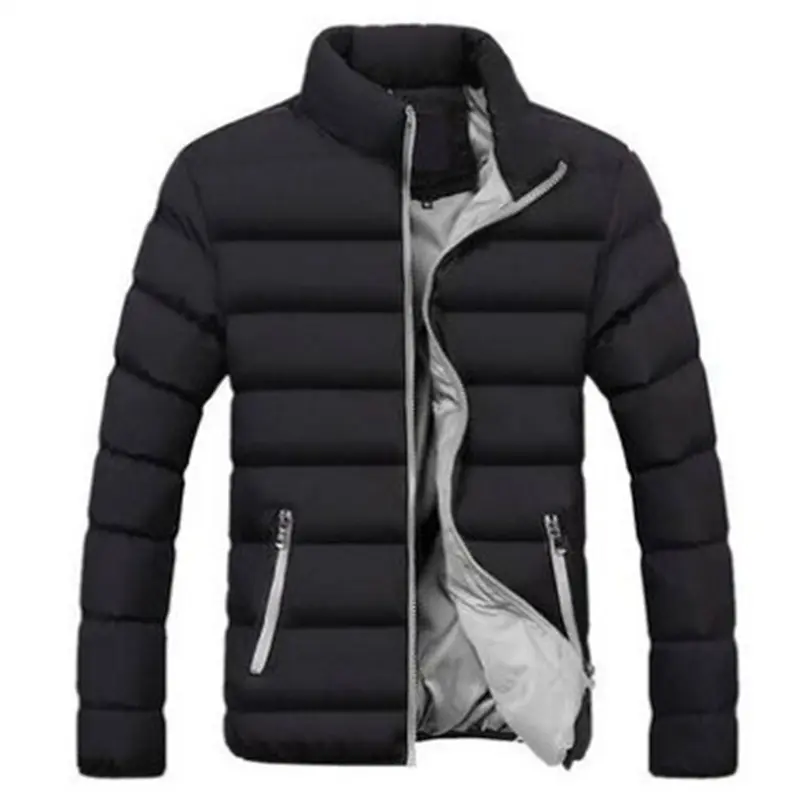 Hot Sale Solid Color Luxus Stehkragen Warm Thick Men Polster jacke für Männer