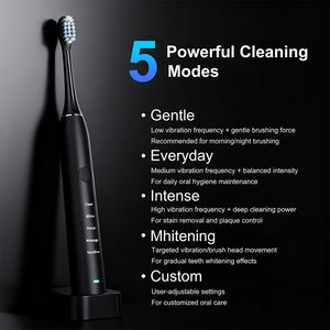 Spazzolino Elettrico Sonico Professionale per Sbiancamento Dentale Domestico, 5 Modalità, Porta Type-C, Setole Morbide, Impermeabile IPX7, 60 Giorni - Product Image 5