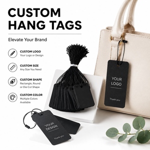 Étiquette suspendue personnalisée noire en papier <span class=keywords><strong>kraft</strong></span> imprimé, étiquette de prix personnalisée, étiquette de suspension pour bijoux, <span class=keywords><strong>étiquettes</strong></span> pour marque de vêtements - Product Image 1