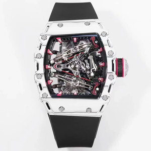 Reloj Mecánico de Pulsera para Hombre, Estilo Esqueleto, Grado 5A, Caja Blanca, Negra y Rosa, Correa Resistente, Movimiento Visible, Deportivo y de Lujo - Product Image 1