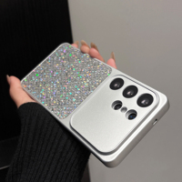 Casing Ponsel Mewah Berlian Hitam Putih Pink Ungu Berkilau untuk Samsung S26 Ultra S25 FE S24 S23 S22 Fashion Girl Glitter Cover