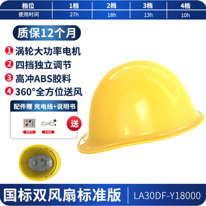 Casco de Seguridad Amarillo ABS con Sistema de Ventilación de Doble Ventilador para Uso en Obras de Construcción - Product Image 4