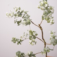 Plantes artificielles en plastique de haute qualité, branches de rotin dorées, feuilles de jade, fleurs d'imitation de begonias pour la maison/le bureau