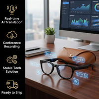 Gafas inteligentes inalámbricas con audio, cámara, soporte para grabación de video, chat multilingüe, llamadas manos libres y reproducción de música.