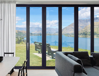 Cloison pliante en verre trempé anti-pincement robuste pour magasins, vérandas, balcons, villas, cours, hôpitaux, résistante au vent