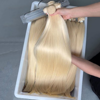 Extensiones de Cabello Humano Virgen Rubio 613 de Vietnam y Camboya, al por Mayor, con Cutícula Alineada