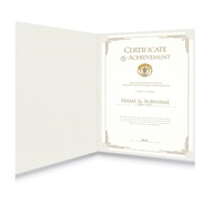 Porte-certificats, dossiers pour diplômes couleur crème, couvertures de certificats avec bordure dorée pour format lettre 8,5x11