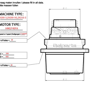 มอเตอร์ ZX200-3 ZX210-5G ZX210-3 ZX200-5G ตัวขับสุดท้ายสำหรับรถขุดมอเตอร์เคลื่อนที่ HMGF40FA 9170996 9233687 9195447 - Product Image 6