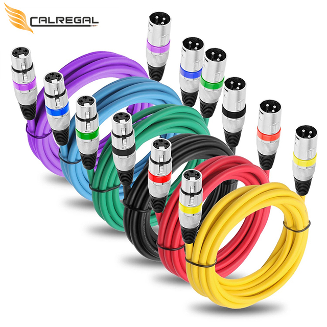 Professional Factory Price Custom Make Colorful Connectors Male to Female 2m 3pin Xlr Microphone Cable