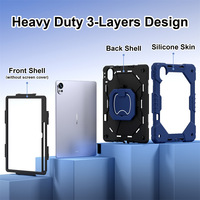 Housse de protection pour tablette hybride antichoc, étanche, en silicone rigide avec support à anneau pour iPad Air 11 pouces 13