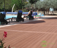Plancher en composite bois-plastique 3D gaufré, résistant aux intempéries, antidérapant, imperméable, pour jardin et terrasse