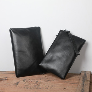 Men's Clutch <b>Bag</b> Genuine Sheepskin Top Layer Cowhide Large Capacity Solid Color Everyday Use - Product Image 2