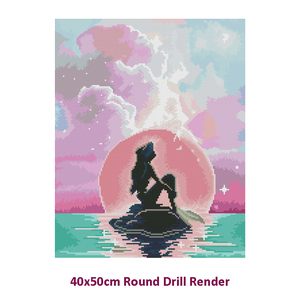 Vente en gros 5D Diamant Peinture Cristal Diamant Peinture Sirène - Product Image 2