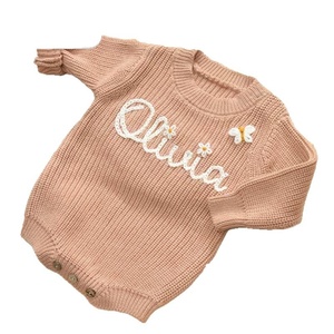 Combinaison tricotée personnalisée en coton 100% pour bébés, avec bretelles, idéale pour l'automne, pour jeunes garçons et filles, modèle transfrontalier - Product Image 5