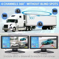 Système d'aide à la marche arrière pour voiture de 10 pouces, système d'enregistrement DVR pour véhicule 9v 36v, Image de recul pour camion 4 caméras DVR