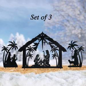 Estaca de metal LED impermeable Santa iluminado Natividad decoraciones al aire libre patio decoración adecuada para jardín césped Patio - Product Image 2