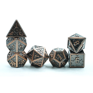 Ensemble de dés en métal noir Heavy Star, 7 pièces avec pochette pour jeu de rôle de table Dungeons and Dragons - Product Image 2