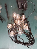 Guirlande lumineuse solaire IP65 S14 pour terrasse, 240LM, blanc chaud, 15+2 ampoules Edison E26, 8-10H, fil noir, 34FT