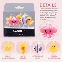 Bougies d'anniversaire en gros sur le thème de la vie marine, 5 pièces, bougies décoratives pour gâteaux en forme d'animaux marins, OEM disponible pour les fournitures de fête pour enfants
