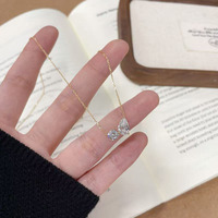 Collana con Pendente in Oro 18K e Diamanti Coltivati in Laboratorio, Doppio Diamante Rotondo a Goccia, Catene Regolabili alla Moda, Gioielli Raffinati