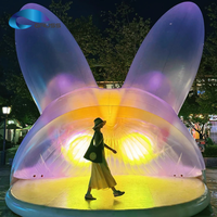 Ballon gonflable commercial personnalisé en forme de lapin (conception à air fermé) avec éclairage LED, film TPU changeant de couleur, imperméable, mignon, Bugs Bunny