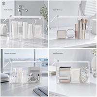 Pochette cosmétique transparente en TPU avec logo personnalisé, trousse de toilette transparente, organiseur de maquillage imperméable, étui de rangement de voyage, vente en gros OEM