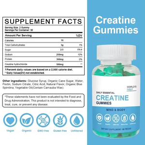 Gummies Énergétiques Pré-Entraînement Naturels et Véganes en Gros, Marque Privée OEM, avec Créatine Monohydrate et L-Carnitine <span class=keywords><strong>pour</strong></span> Femmes et Hommes Adultes - Product Image 2