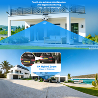 V380 Factory Security Camera 18 Preset Positions Smart AI Motion Detection Tracking Two-Way Audio AI Alarm Push Solar Powered