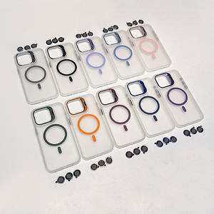 Custodia protettiva per telefono con supporto magnetico opaco per PC + TPU per iphone 16 <span class=keywords><strong>pro</strong></span> max - Product Image 1