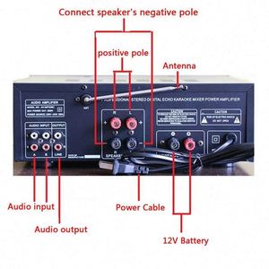 High Power 2*200w 4 Microphone Input Mixer 4 Inputs Power <b>Amplifier</b> BT Subwoofer Bass for <b>Car</b> Home Karaoke - Product Image 5
