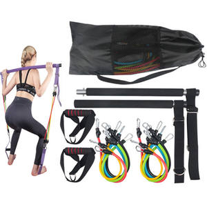 Pilates Stick Yoga Bar bande di resistenza Set <span class=keywords><strong>con</strong></span> maniglie ancoraggio per porta cinturini alla caviglia borsa per il trasporto TPE - Product Image 6