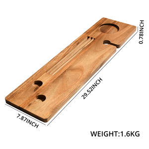 Youlike Bamboo Bath Caddy Tray for a Home Spa Experience Fits Most With <b>Wine</b> <b>Glass</b> <b>Holder</b> and Book Stand - Product Image 3