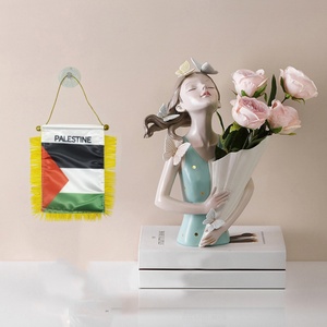 Mini Banderines de Doble Cara con Borlas de 10*15cm, Diseño Personalizado con Imagen de la Bandera Palestina, Ventosa para Uso Comercial - Product Image 4