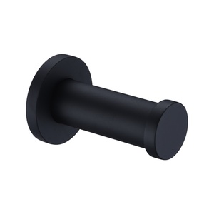 Gancio appendiabiti da parete nero opaco, facile da pulire, gancio singolo a scomparsa per asciugamani, accessorio da bagno - Product Image 1